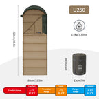 Solora™ U250 Hooded Synthetic Sleeping Bag 47°F / 8°C