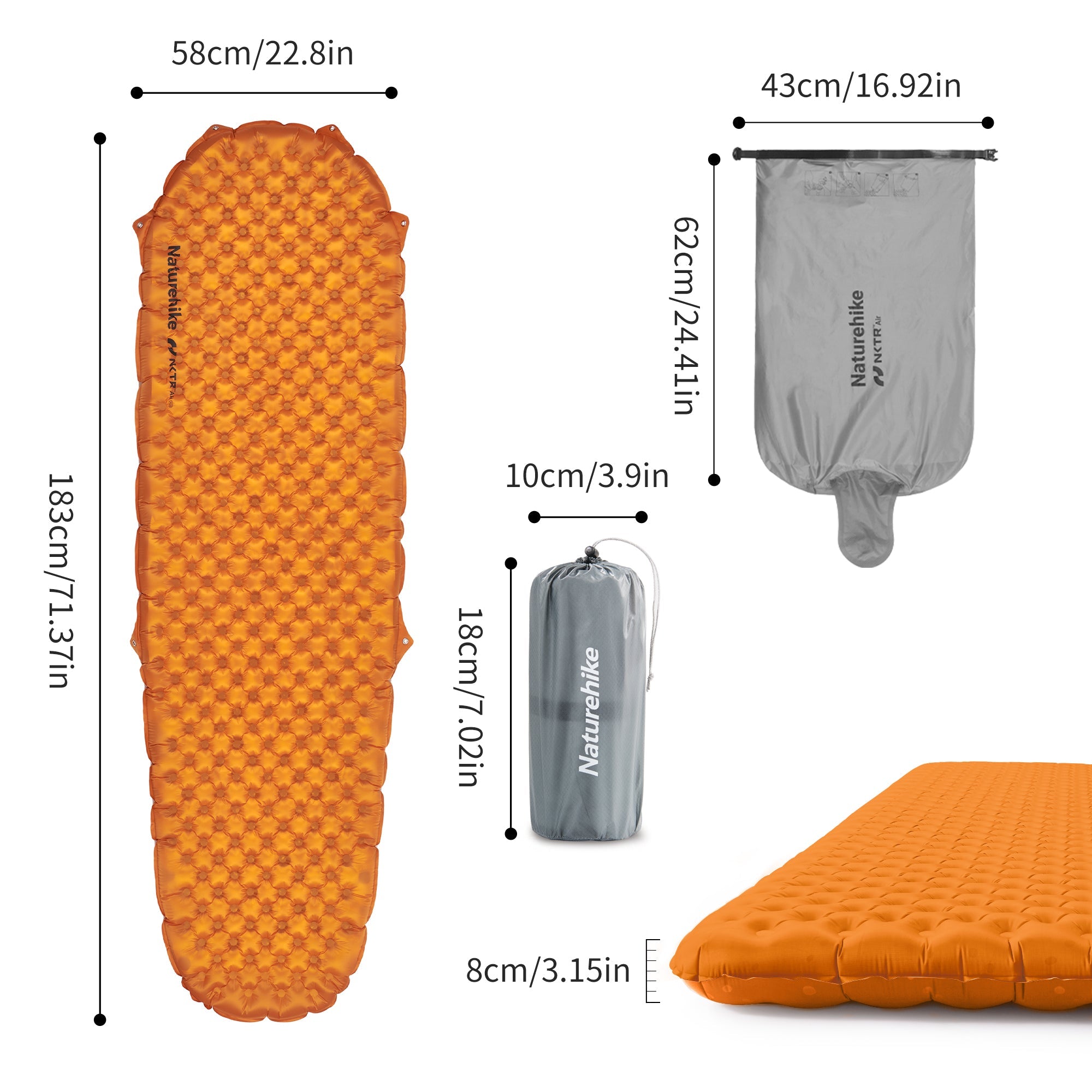 TuYe™ R5.8 Ultralight Inflatable Pad