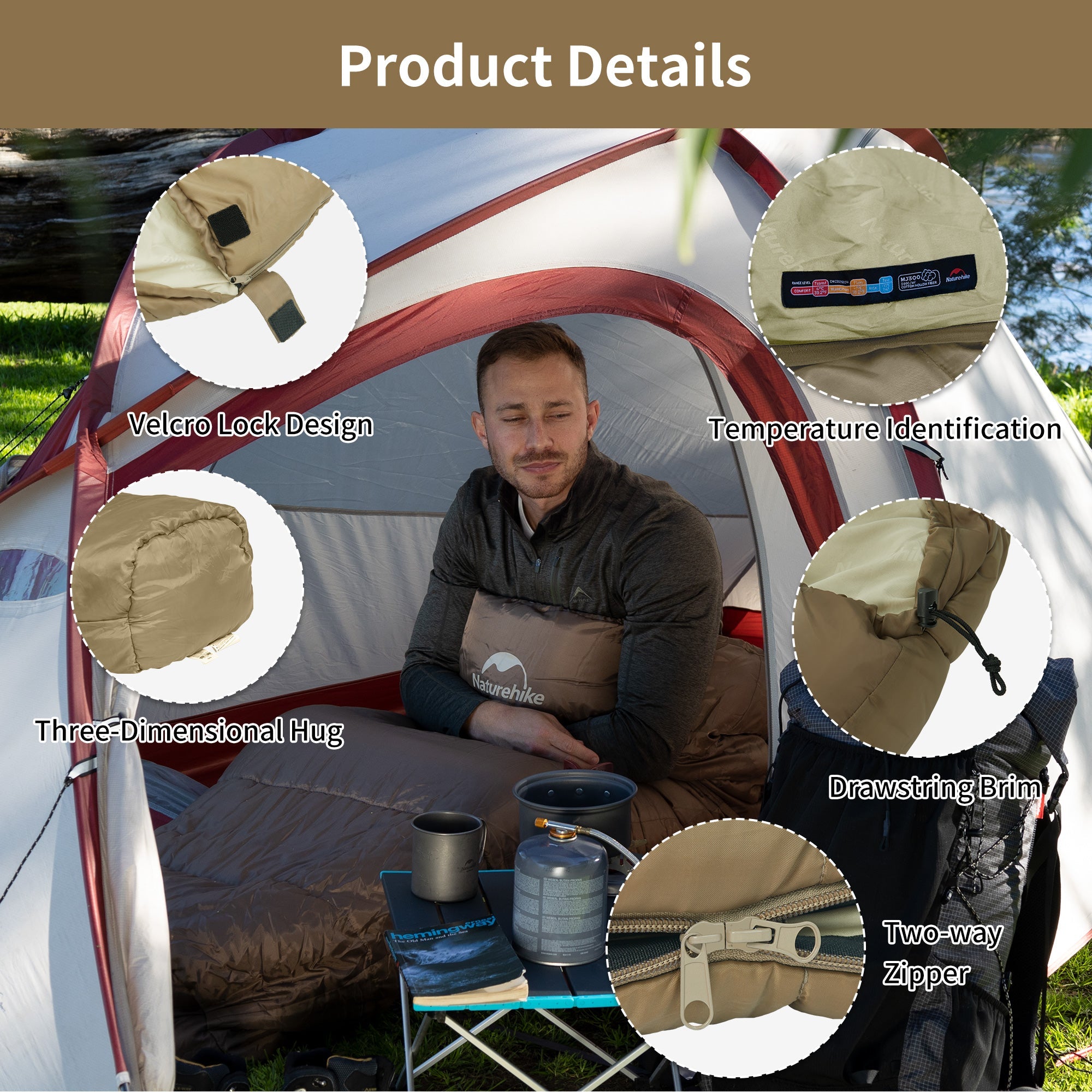 Mujin™ MJ300 Synthetic Mummy Sleeping Bag 39°F / 4°C