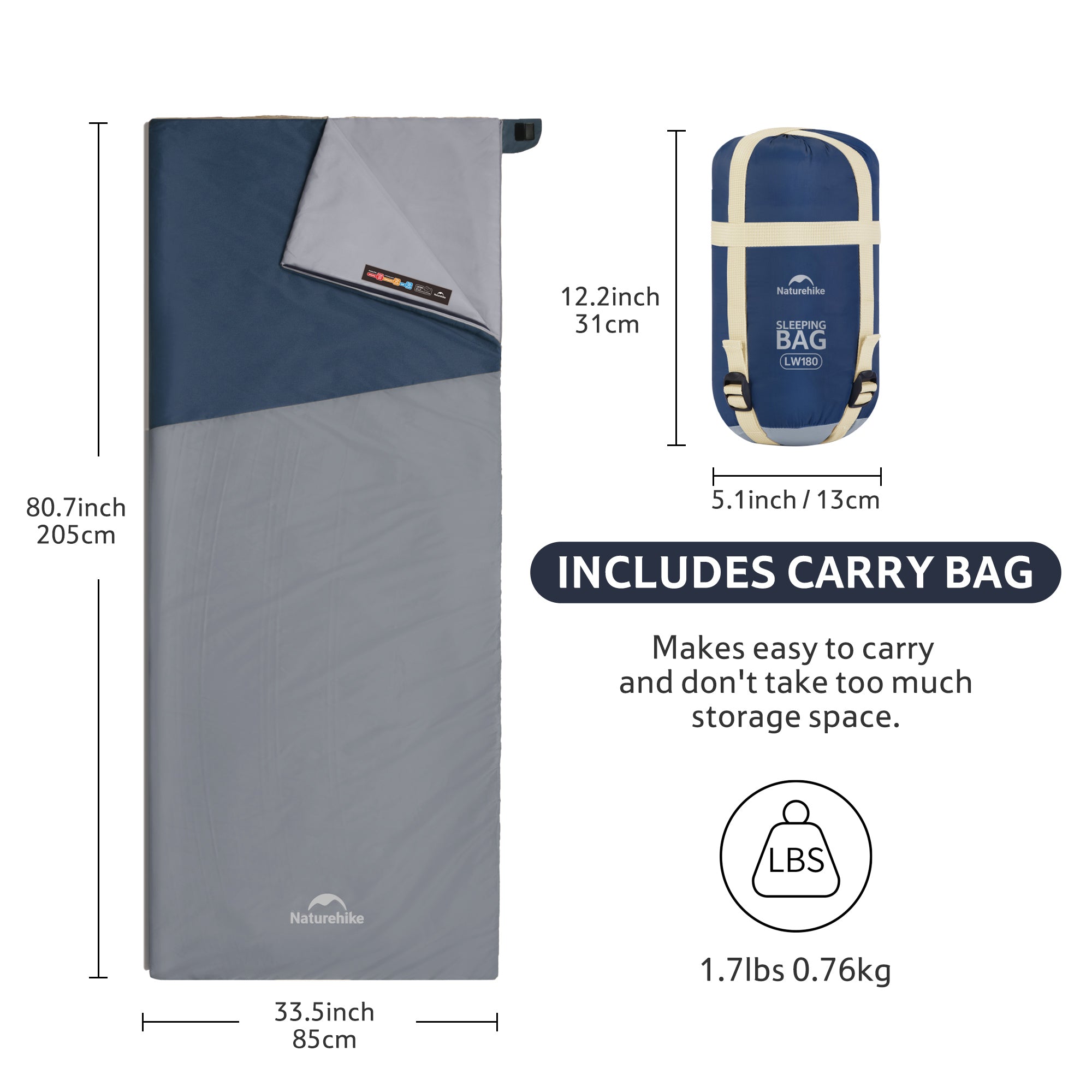 LW180™ Synthetic Sleeping Bag 59°F / 15°C