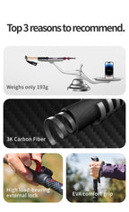 Far Wind™ Three-section Telescopic Carbon Trekking Pole