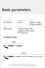 Far Wind™ Three-section Telescopic Carbon Trekking Pole
